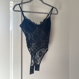 Black lingerie bodysuit